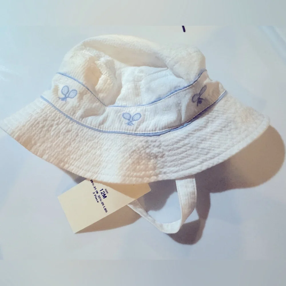 NWT Ralph Lauren Baby Seersucker Embroidered Shortall Tennis Summer‎ Spring